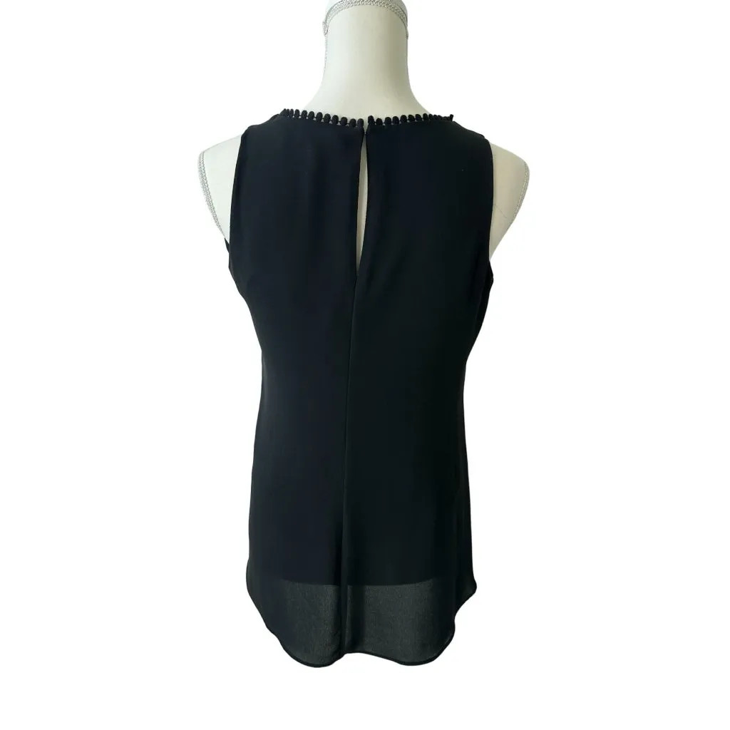 WHITE HOUSE BLACK MARKET WHBM Black Embroidered Tank Top Size XS - Image 2