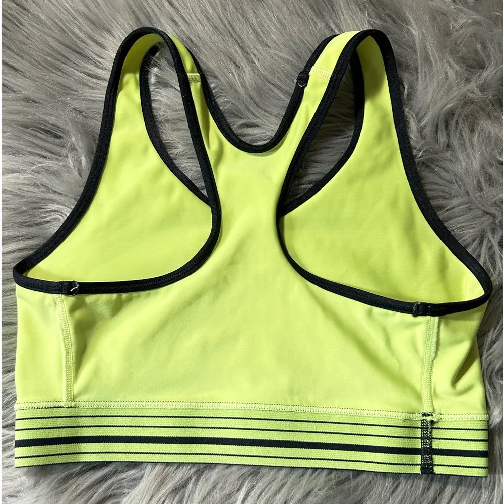 Under Armour Heat Gear Sports Bra Neon Yellow Black Size SM - Image 2