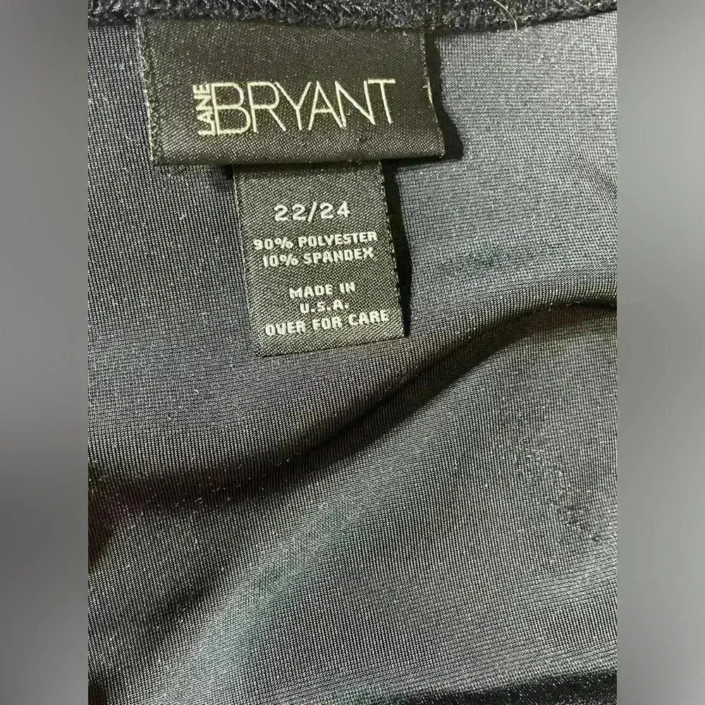 Lane Bryant Black Micro-Beaded Floral Velveteen Formal Wrap Blouse Top 22-24 - Image 4