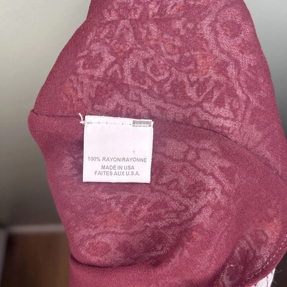 MISA Thale Marseille Print Pink Red Ruffle Sleeveless Maxi Dress Womens Size S - Image 7