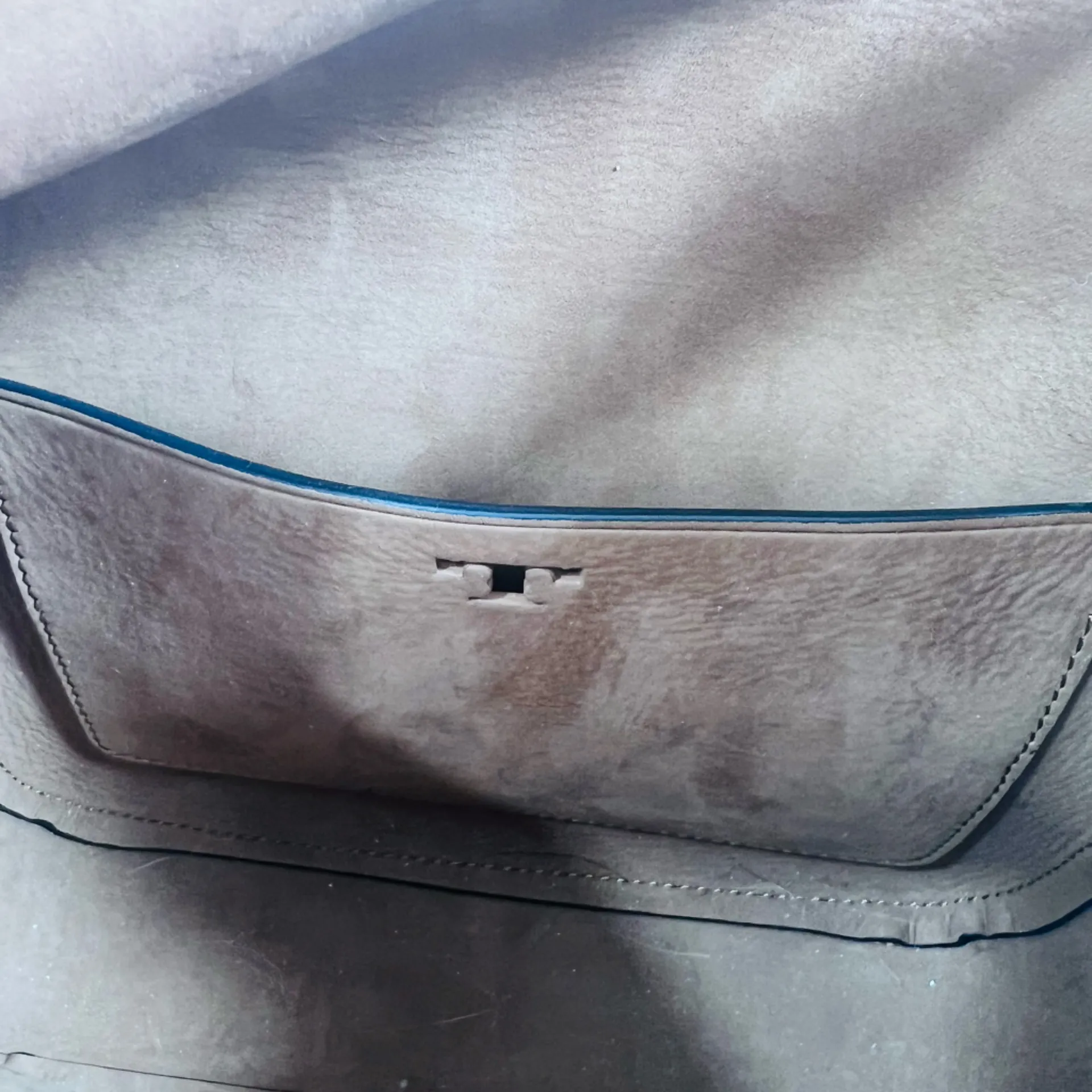 Tory Burch Sawyer Small Calf Hair Shoulder Bag in the color curry/gold - Image 6