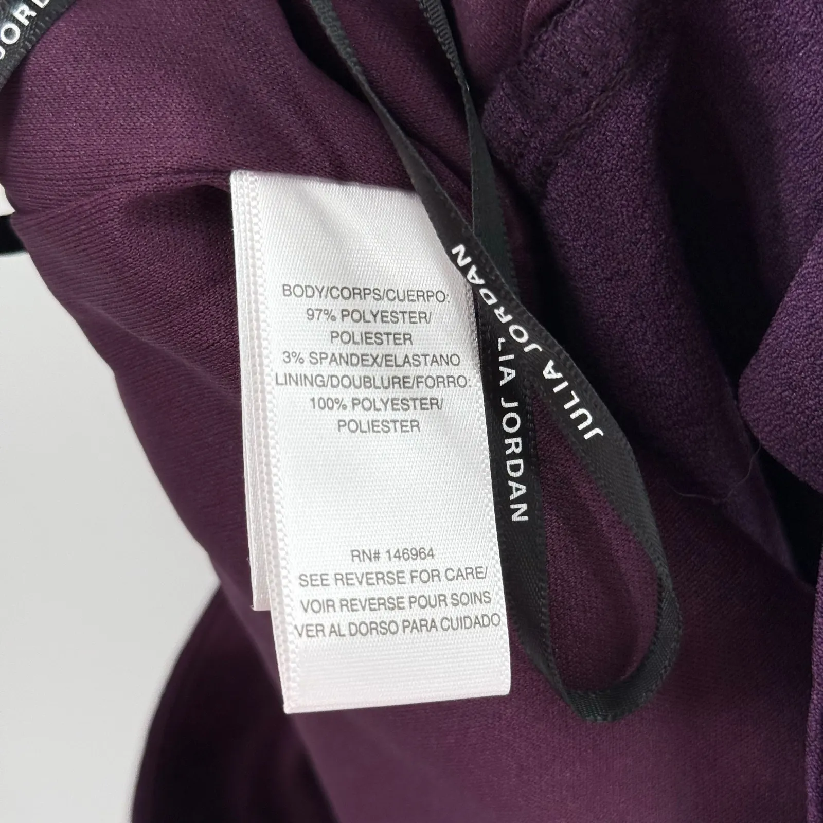 JULIA JORDAN Jumpsuit Size 10 NWT Plum Sleeveless Wide Leg Cocktail Halter Neck - Image 14