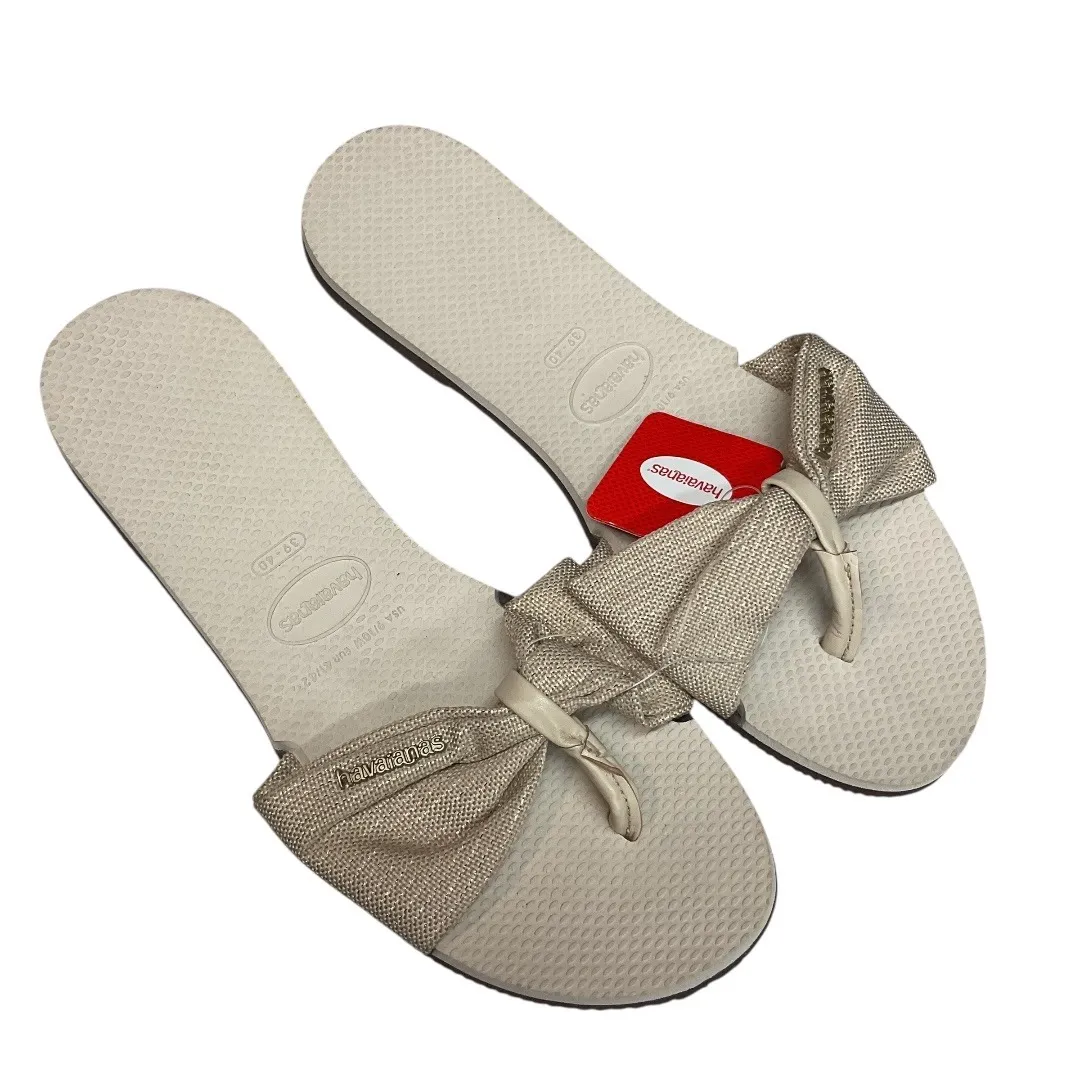 Havianas Women's You St. Tropez Shine Flat Flip Flops Slip On Sandals Size 9 NWT Gold - Image 6