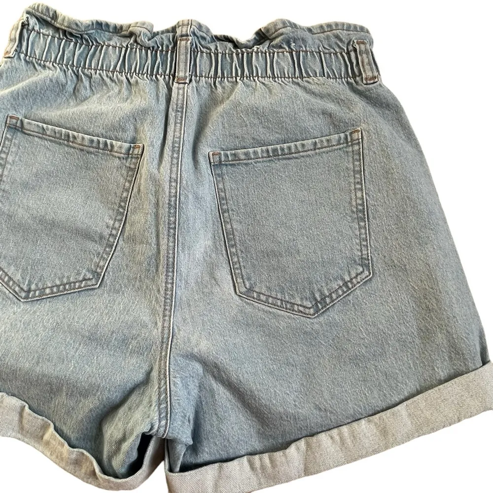 Garage Women’s Paperbag Waist Blue Denim High Waist Shorts Size 9/29 Cuffed - Image 6