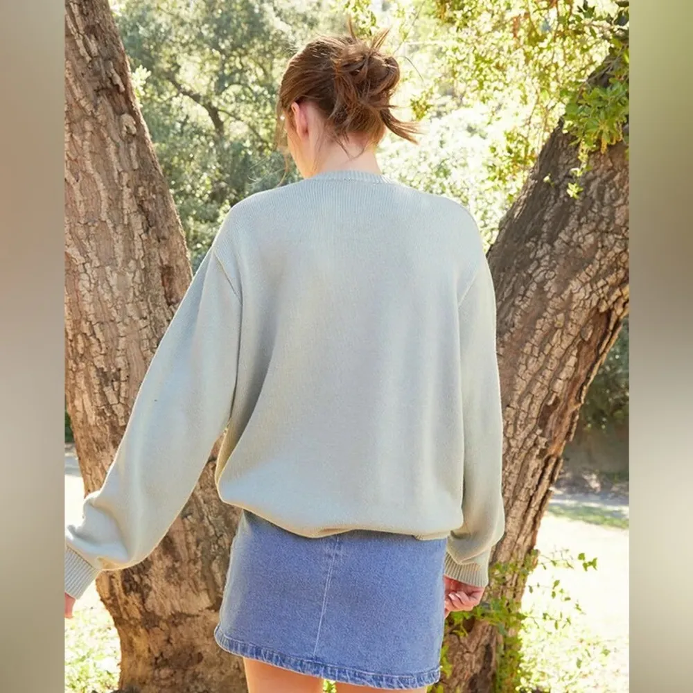 John Galt Sage green Nikki V-Neck Sweater - Image 3