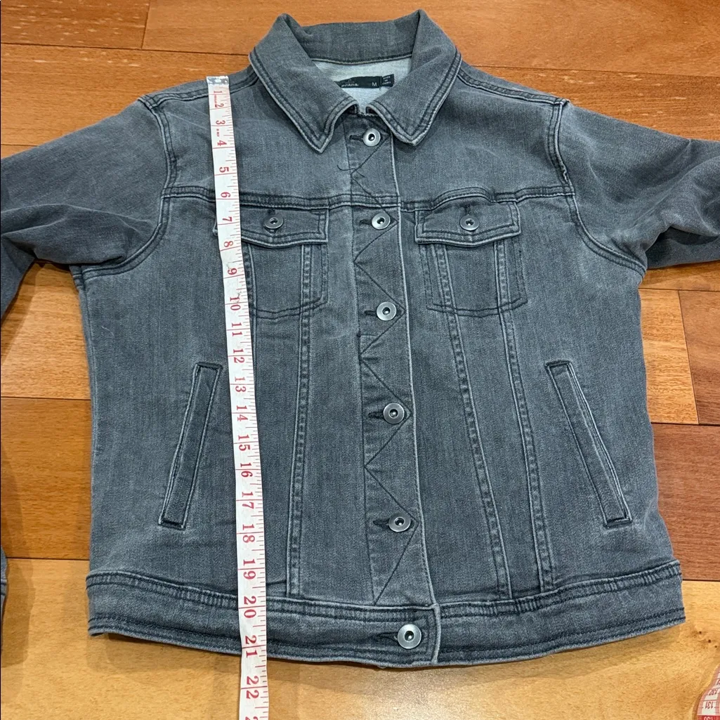 Prana Women's Gray Jean Denim Button Up Pockets Jacket Size M - Image 4