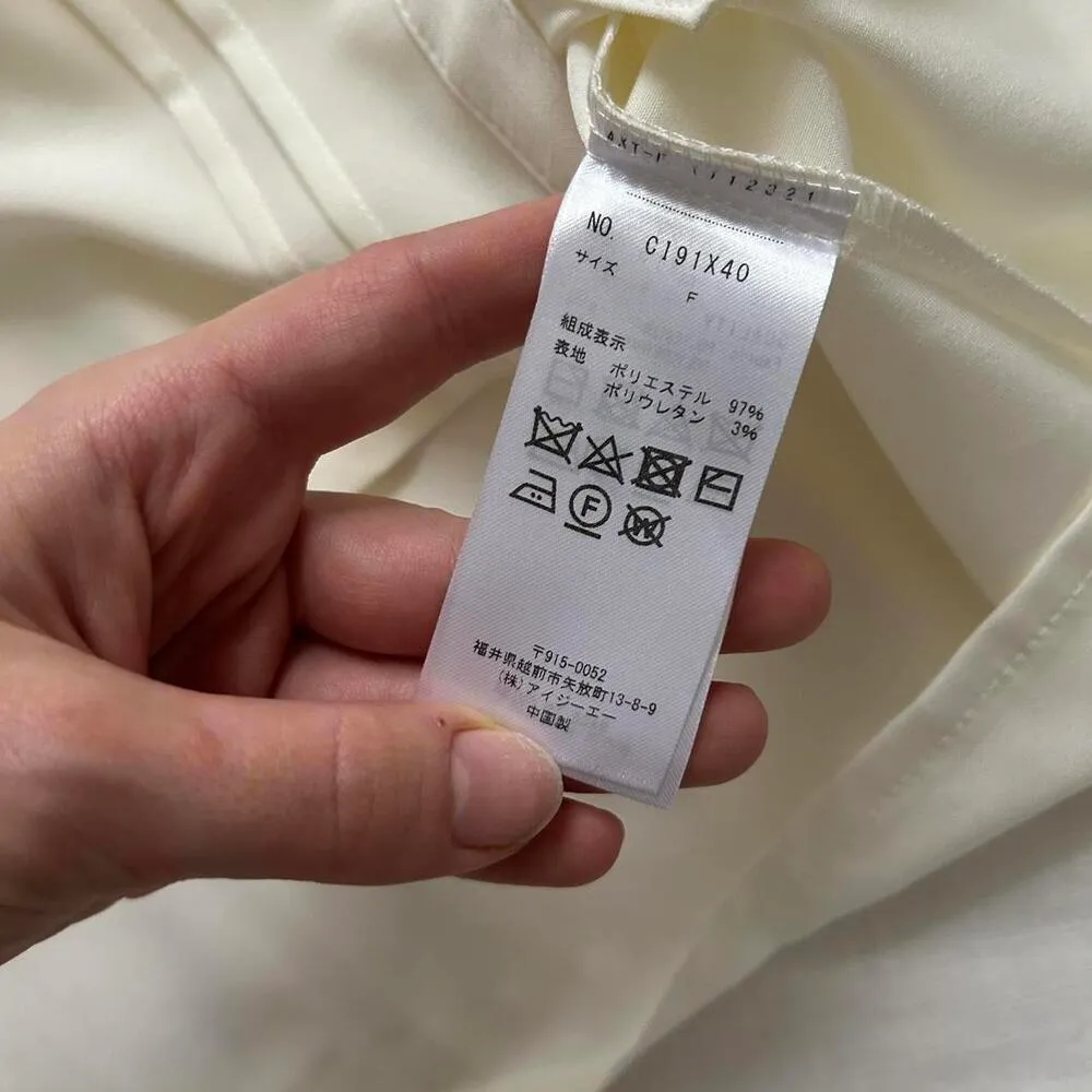 Axes Femme plaid cream bow neck cabochon broach top White Size M - Image 4