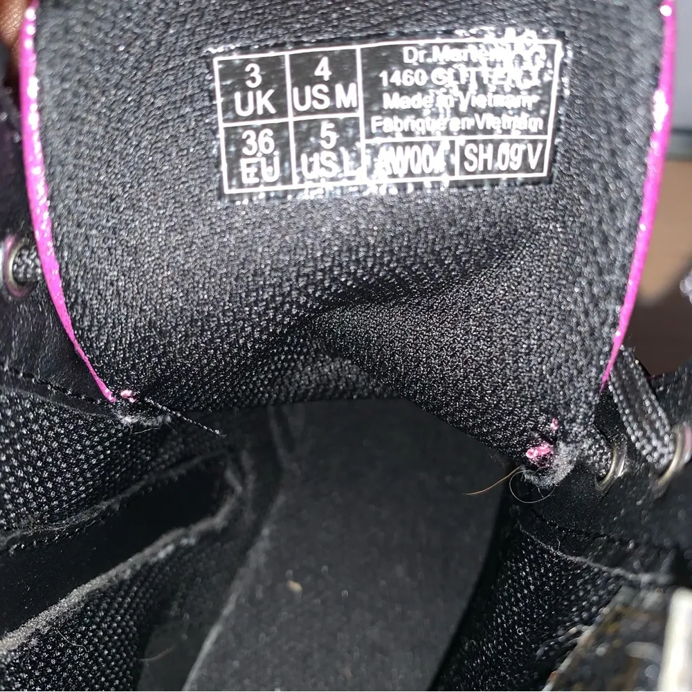Dr. Martens 1460 8-Eye Pink Glitter Boot Size 5 - Image 5