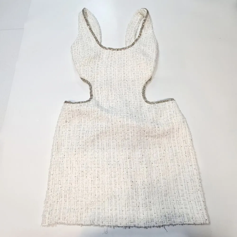 NBD Kenzie Mini Dress in White Metallic Medium - Image 2