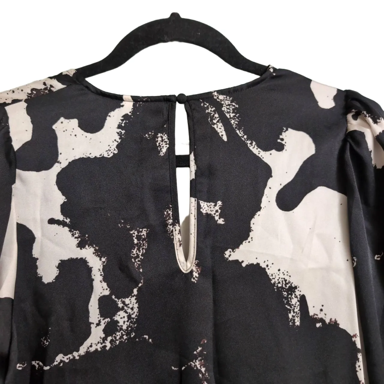 Alexis x Target Black White Abstract Print Long Sleeve Drop Waist Mii Dress S - Image 5