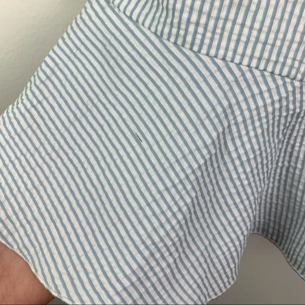 NWT Pamela Roland Pinstripe Mermaid Mini Skirt 6 White - Image 11