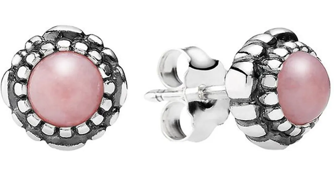 Pandora Pink Opal Sterling Silver Studs - Image 2