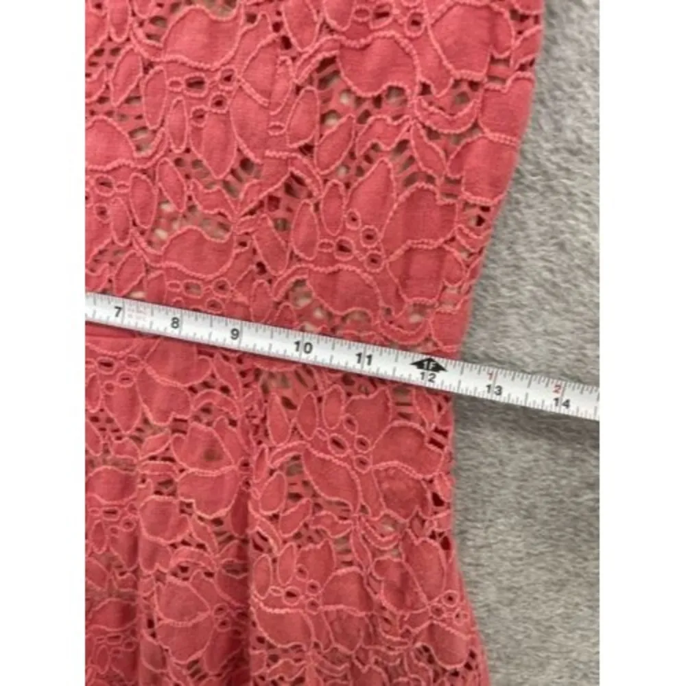 Maeve Women's Pullover Dress Salmon Pink Fit & Flare Cap Sleeve Size XS Lace - Image 10