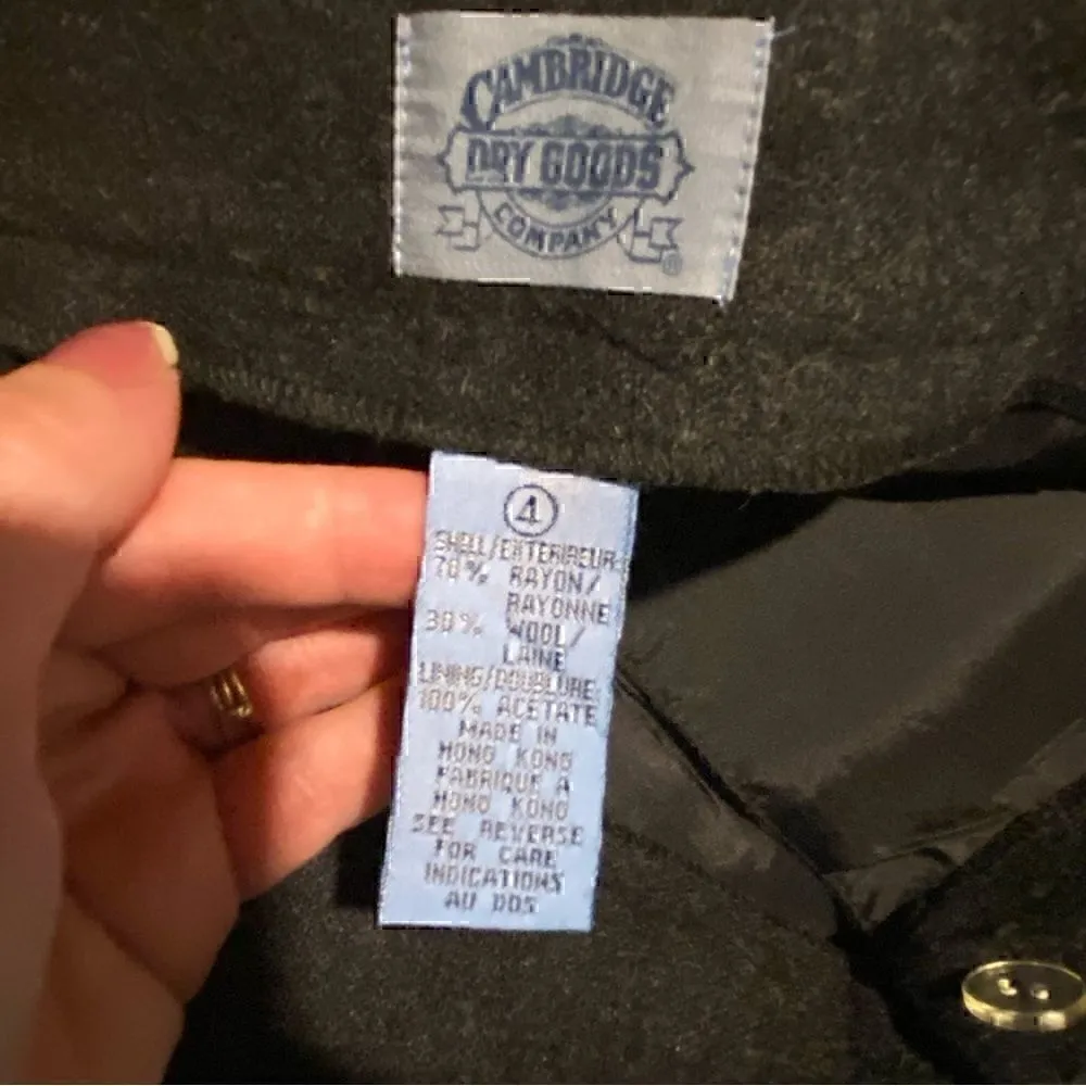 Cambridge Dry Goods Womens Skirt Size 4 Gray Wool Blend Rope Details Fully Lined Gray - Image 3