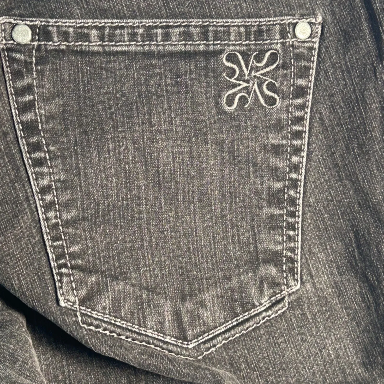 Simply Vera Vera Wang Womens Black Denim Jeans Size 12 Straight Leg - Image 7