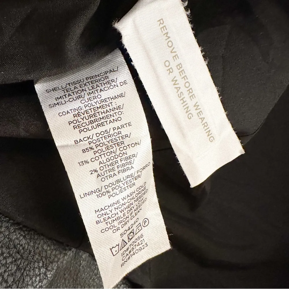 Loft Pebbled Vegan Faux Leather Moto Jacket Black sz XS - Image 15