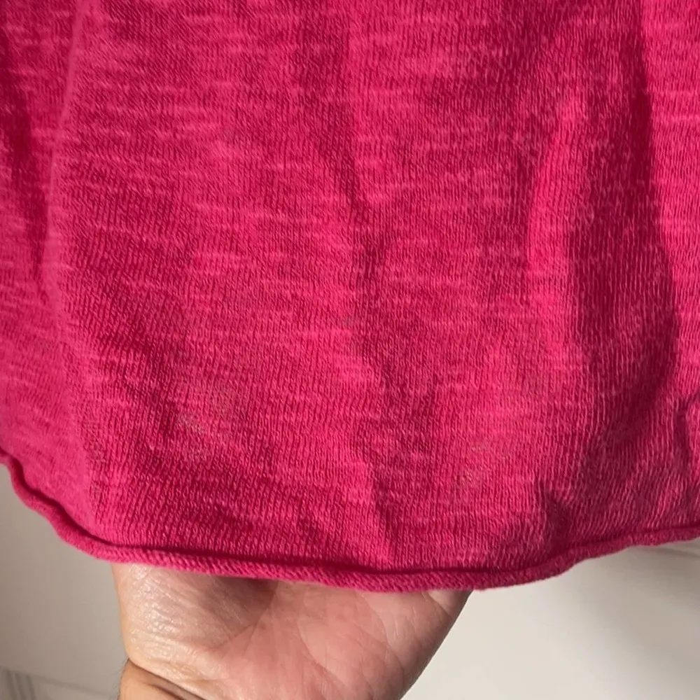 Eileen Fisher boat neck slub knit three-quarter sleeve top - Image 4