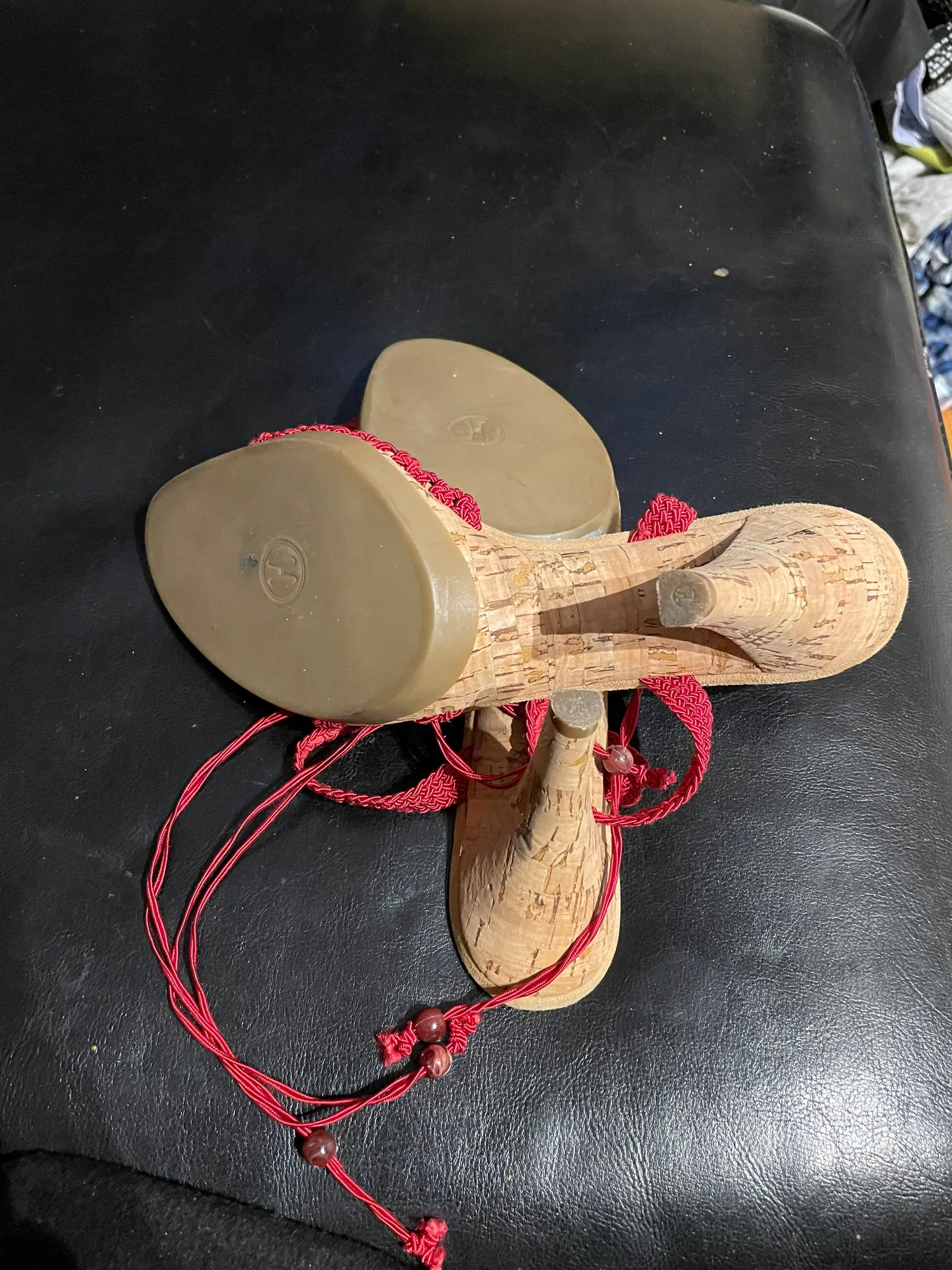 Like New!  Vintage y2k Knit Crochet lace up Slingback sandals - Image 7