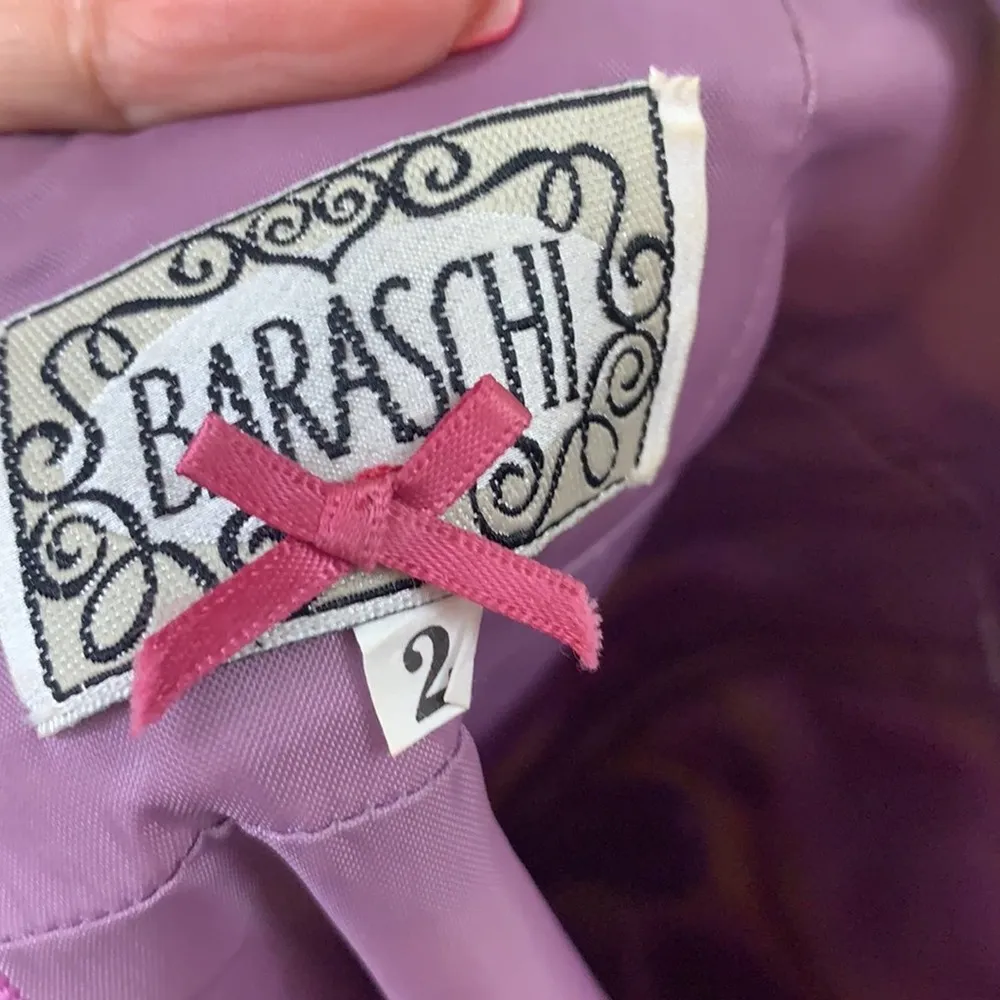 Anthropologie Yonana Baraschi Purple/Green Floral Plaid Pencil Skirt - Image 3