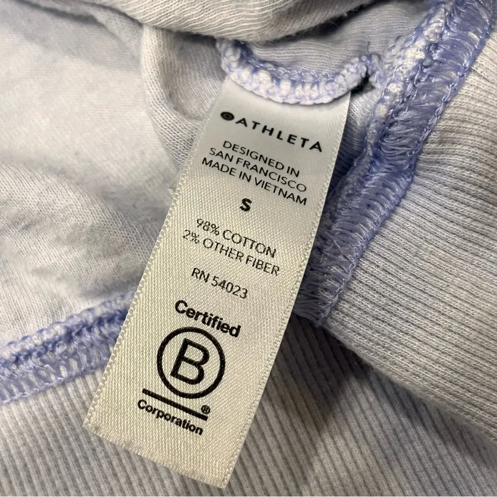 Athleta Sundown Crystal Dye Periwinkle Tie Dye Crewneck Sweatshirt size Small - Image 7