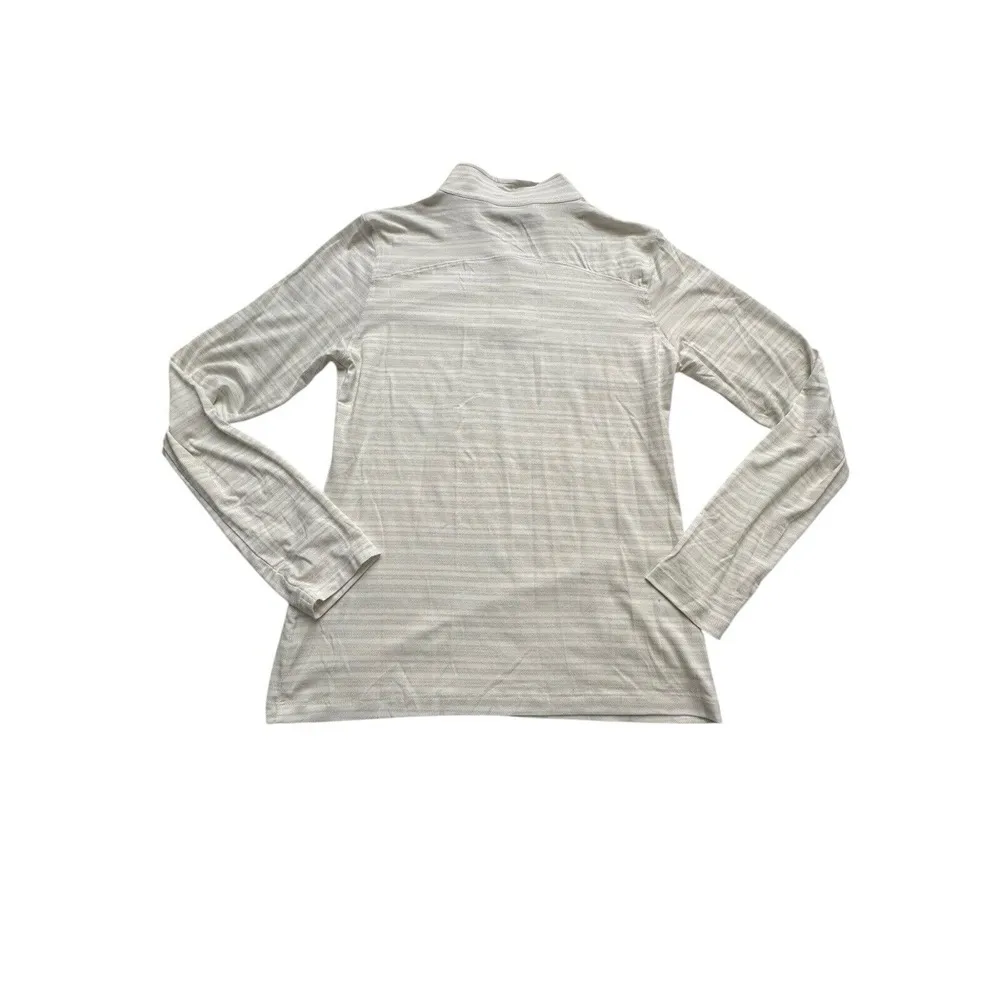 Tasc Medium Performance‎ Bamboo Blend 1/4 Zip Pullover White Tan Lightweight UV4 - Image 6