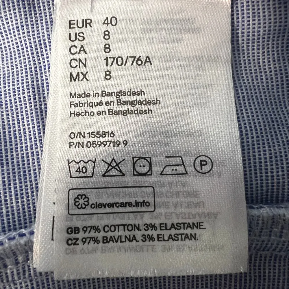 H&M Pin Striped Feminine Polished Sophisticated Academia Beach Womens Shorts 8 - Image 4