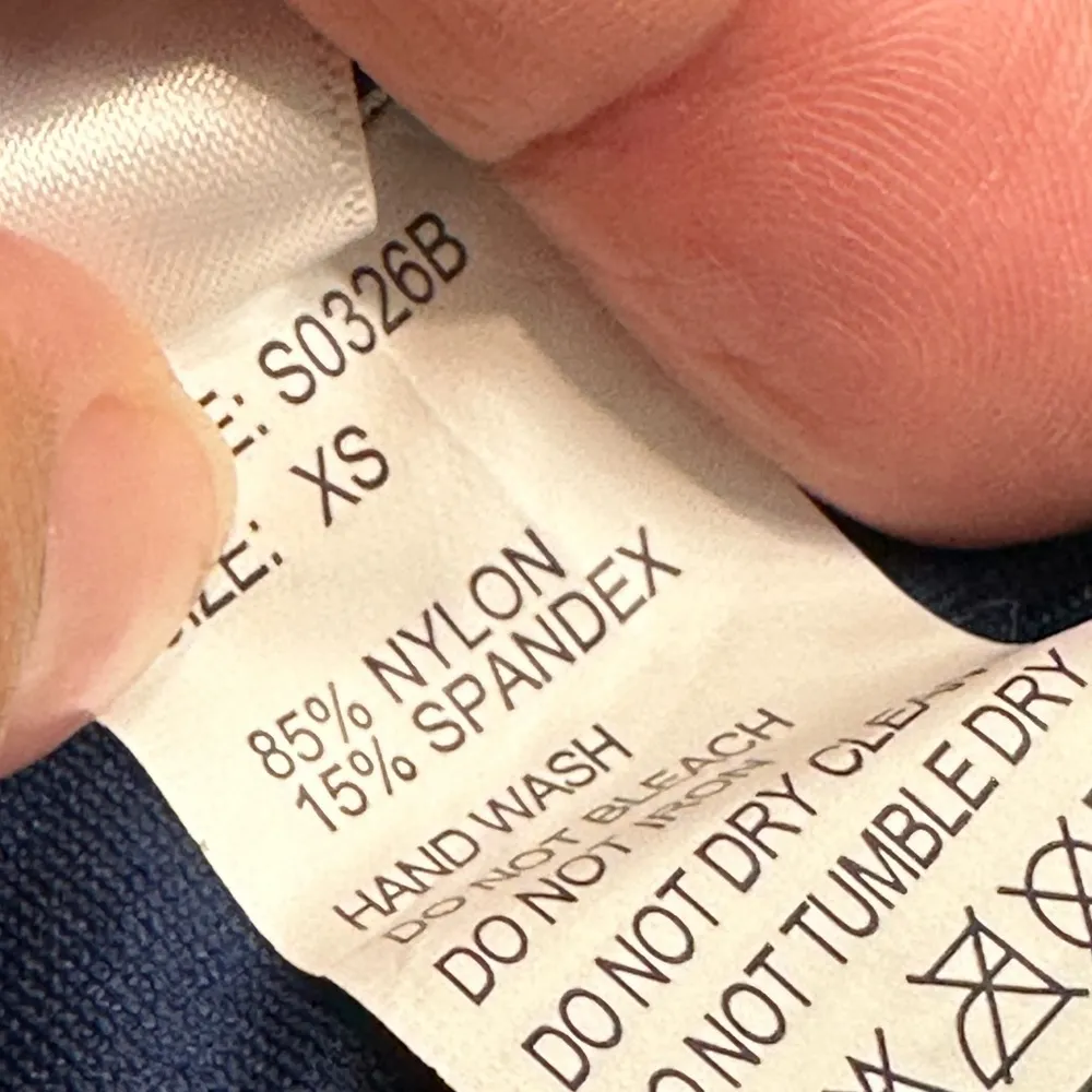 ENVYA Navy Blue/White Halter High Waisted Pin Up Swimsuit Size XS EUC #6869 - Image 8