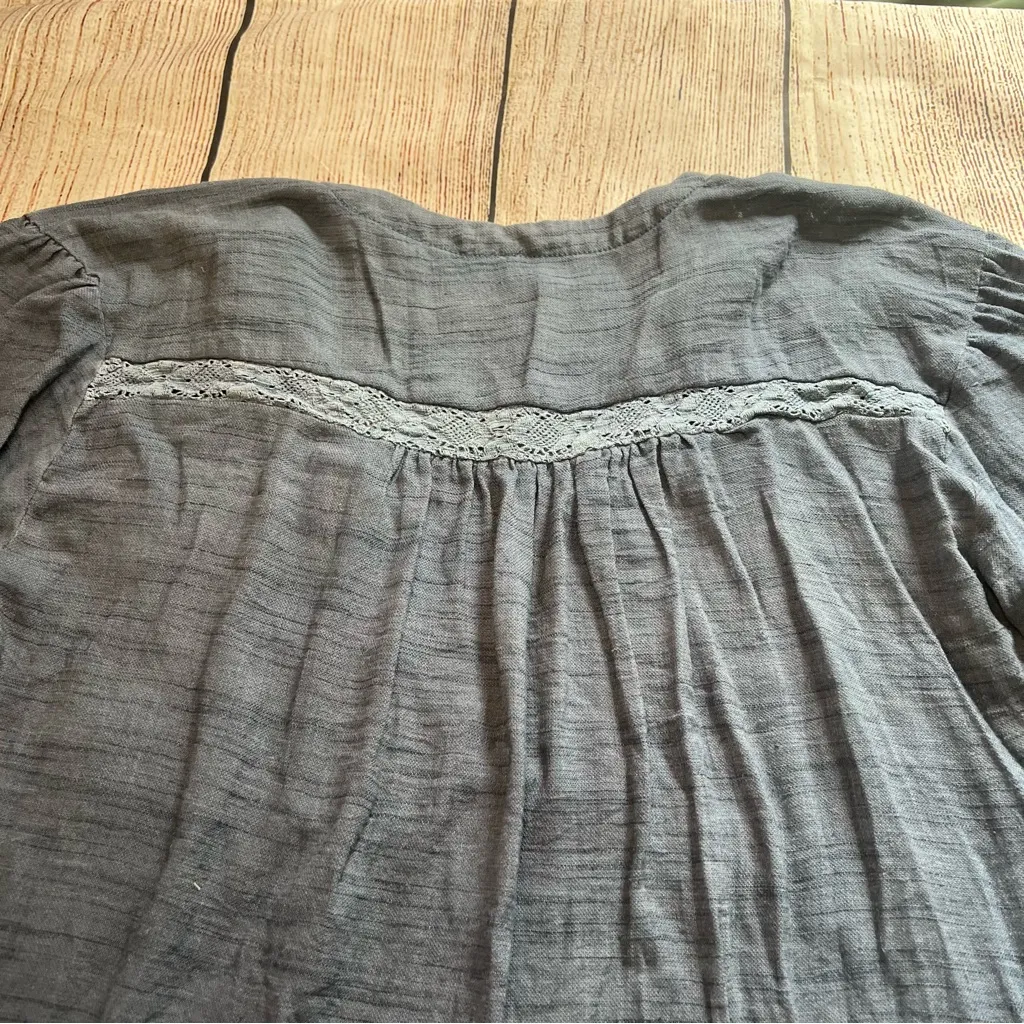 Free People Rugged Beauty Lace Panel Swing Dress‎ Sky Wash Women’s Size Small - Image 11