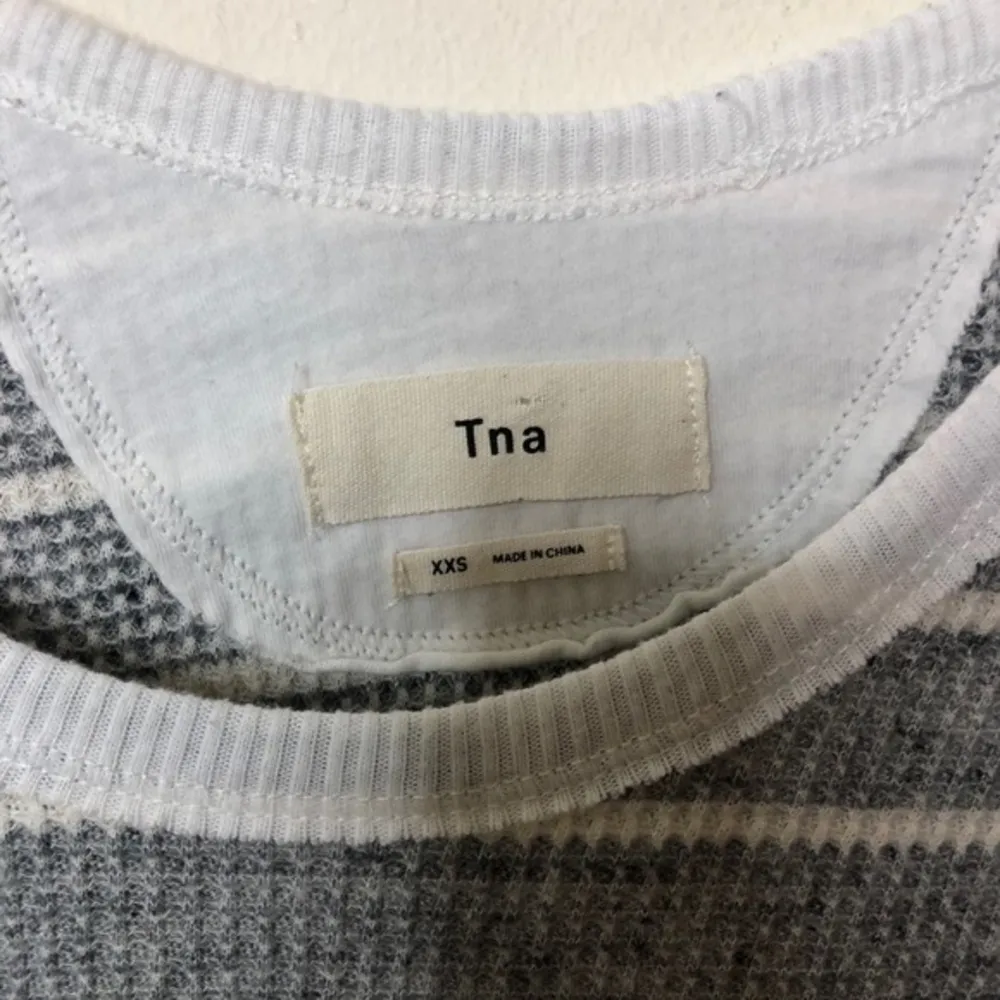 Aritzia Tna Alder Thermal‎ Striped Waffle Knit Tops - Image 3