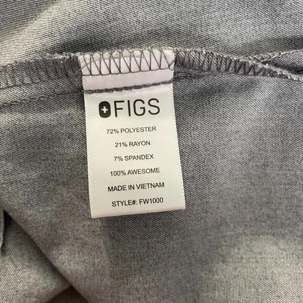 FIGS Size XS Gray Scrub Top Short Sleeve Uniform Nurse Doctor Medical Tech - Image 6