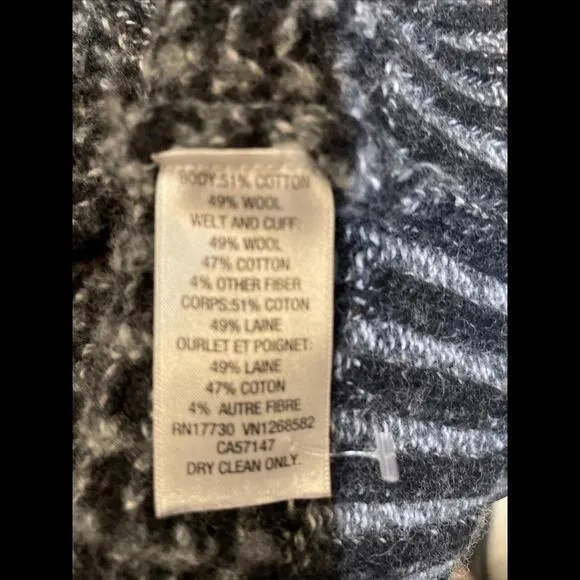 Neiman Marcus‎ Rag & Bone Women's Speckled Gray Button Knit Wool Blend Sweater M - Image 4