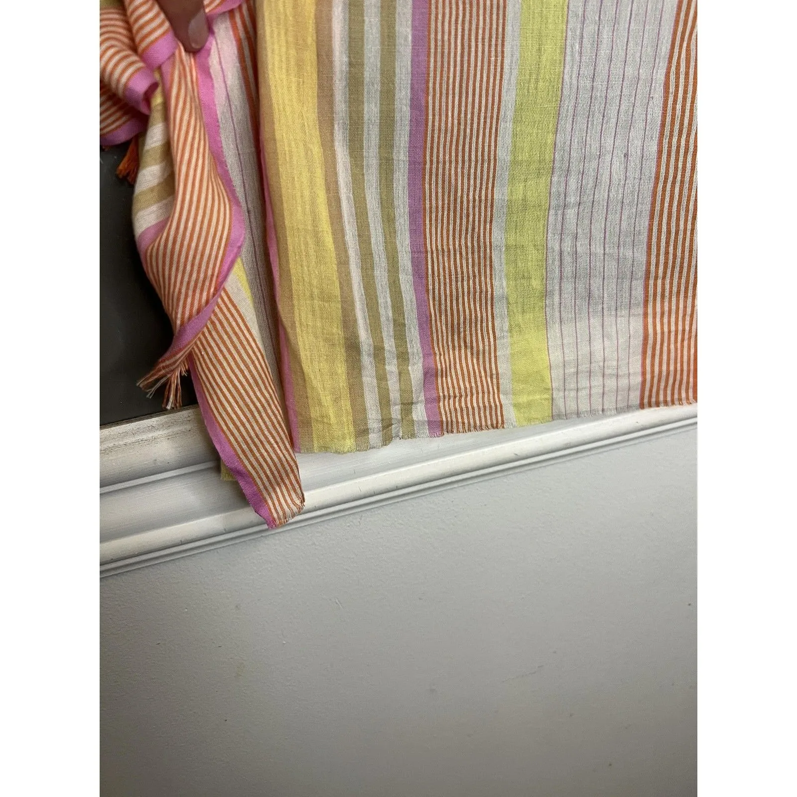 Vivante by VSA Scarf Womens One Size Multicolor Striped Organic Cotton Wrap - Image 8