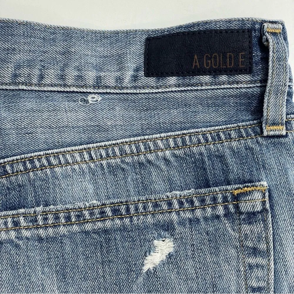 Agolde Parker Jean Shorts Med‎ Blue Wash Frayed Hem Size 29 Denim - Image 9