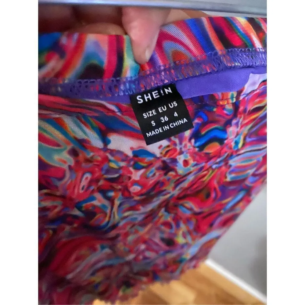Shein Tye Dye Mesh Overlay Skirt Size Small - Image 8