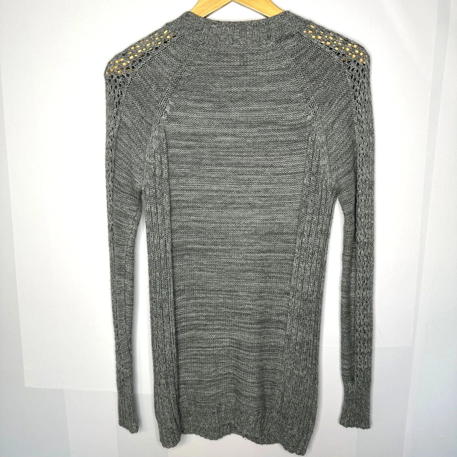 Victoria's Secret‎ Gray Knit Thick Button Down Cardigan SweaterTunic XS - Image 5