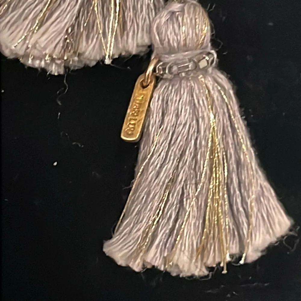 Chan Luu natural grey geode stone and larger crystaltal double tassel necklace - Image 4