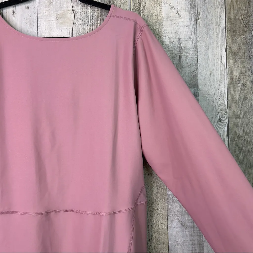 Old Navy Active Power Soft Go Dry 3X Rose Color Bodysuit w/Scoop neck 3/4 Sleeve - Image 4