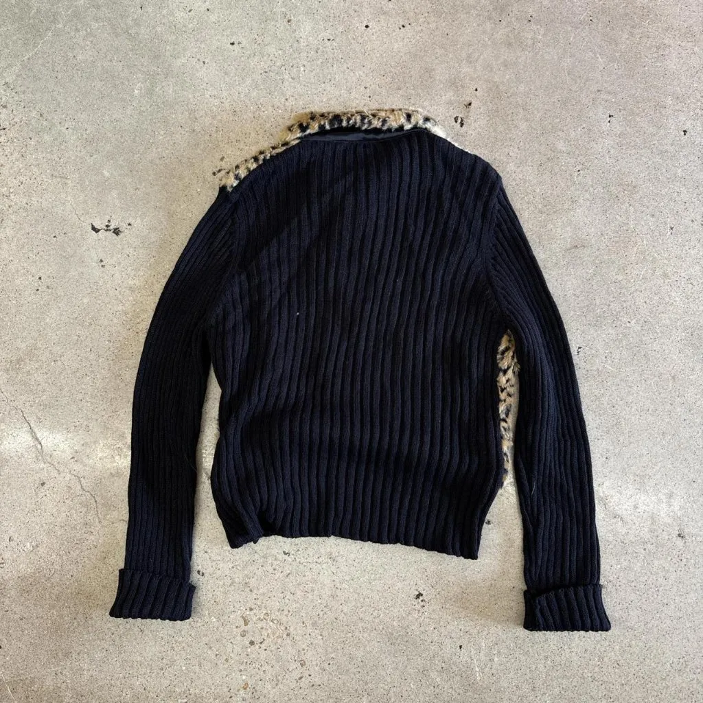 Leopard print zip up cardigan Black Size XL - Image 5