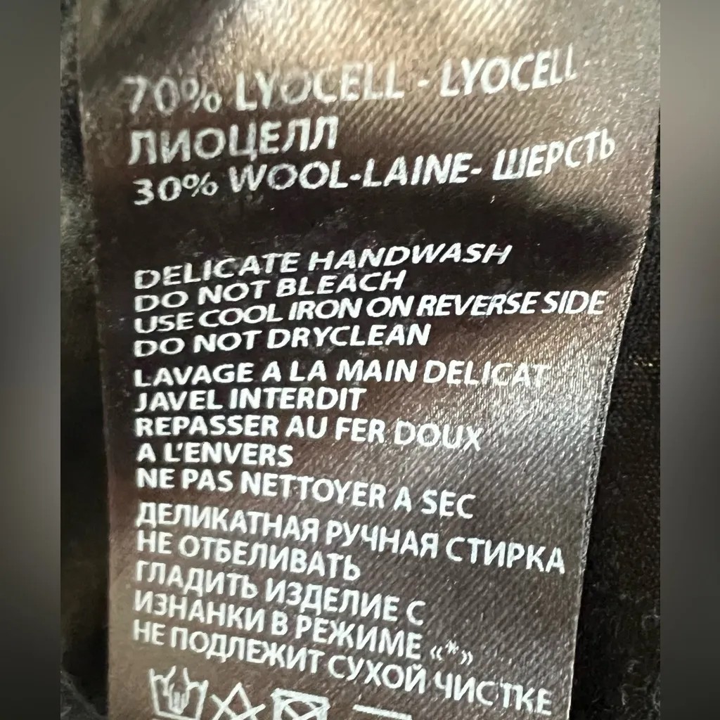 Ann Demeulemeester Black Wool blend Long Sleeve Dress Size 34 - Image 15