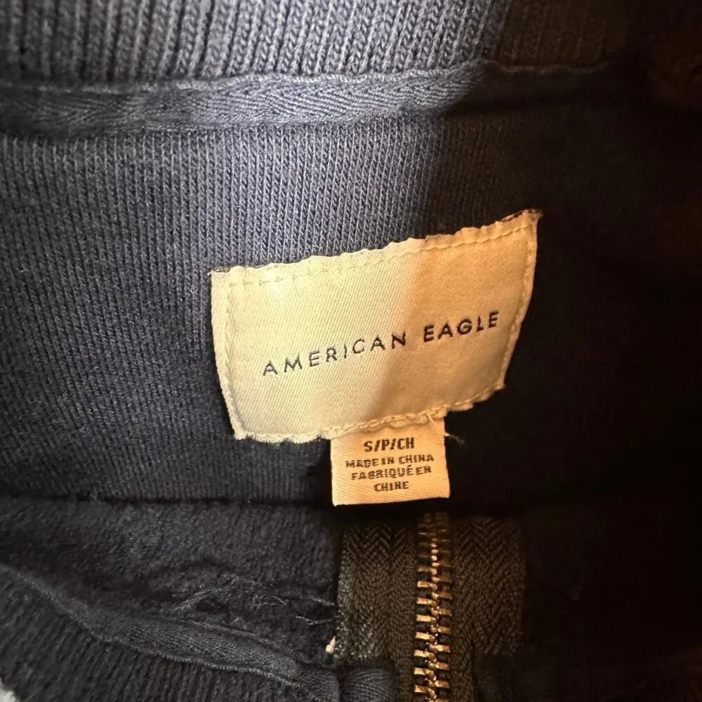 American Eagle Blue 77 1/2 Half Zip Pullover Sweatshirt Size Small - Image 7