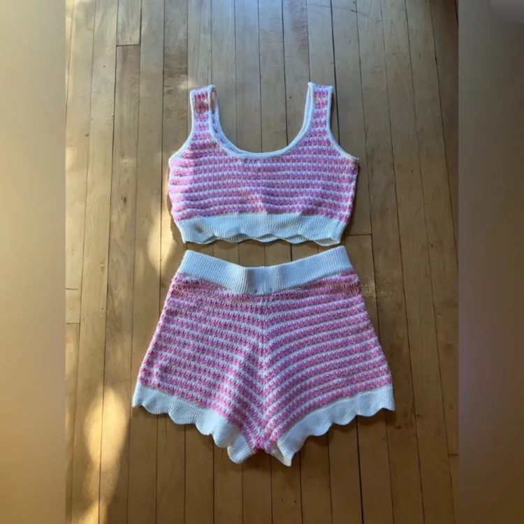 Yllw the Label Knit Loungewear Set Pink Size L - Image 5