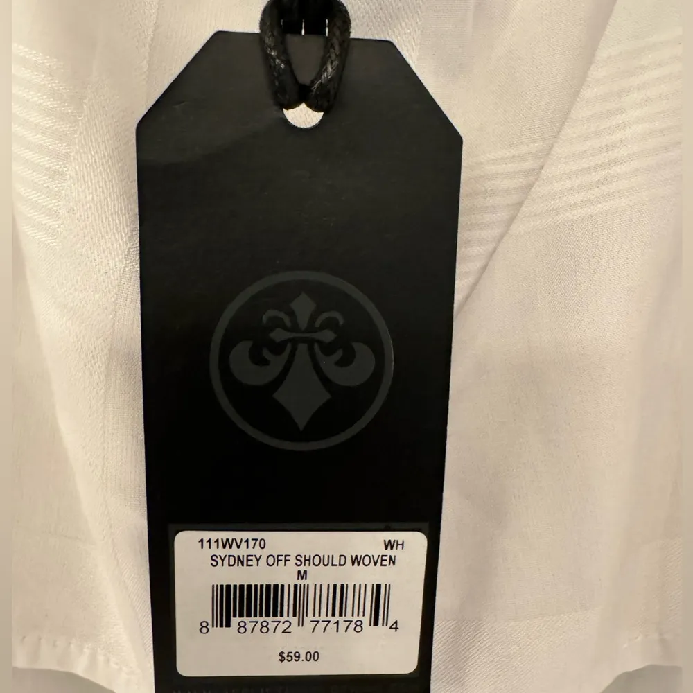 Affliction Sydney Rose Rhinestone Women’s Off Shoulder Button Up Ruffle Medium - Image 13