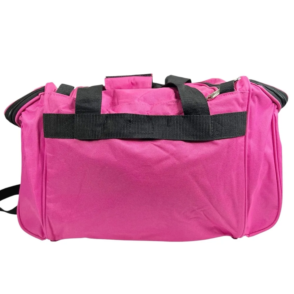 NWT Totes Isotoner Bright Pink Travel Carry On Duffle Bag Luggage Black - Image 9