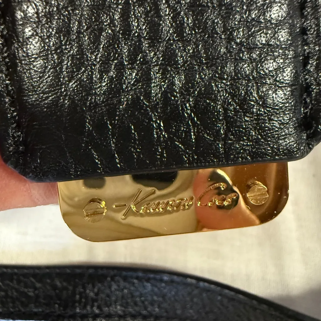 Kenneth Cole Black Leather Shoulder Bag - Image 4