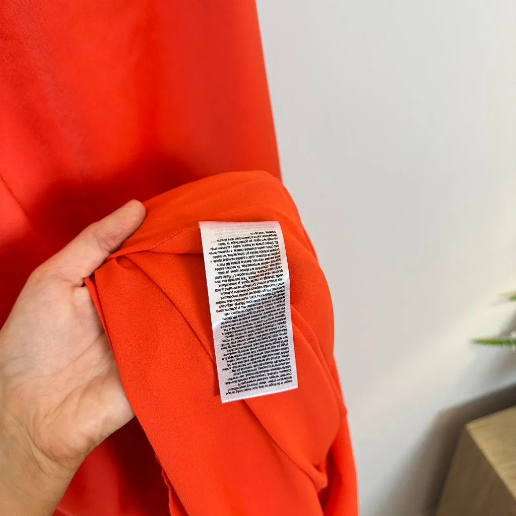 HALSTON Roselle One-Shoulder Cotton Blend Crepe Gown in Orange Spice Size US 2 - Image 7