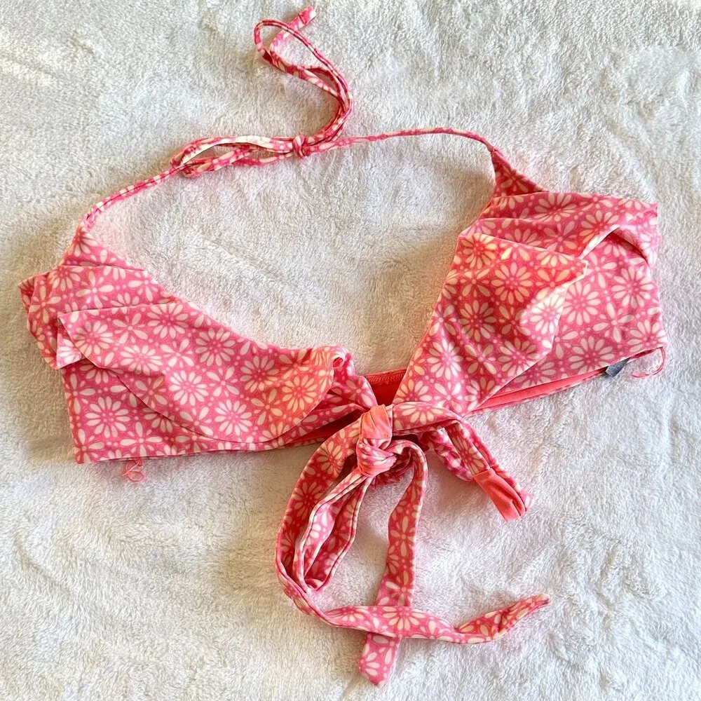 Aerie Scoop Ruffle Bikini Top - Size: Medium - Image 2