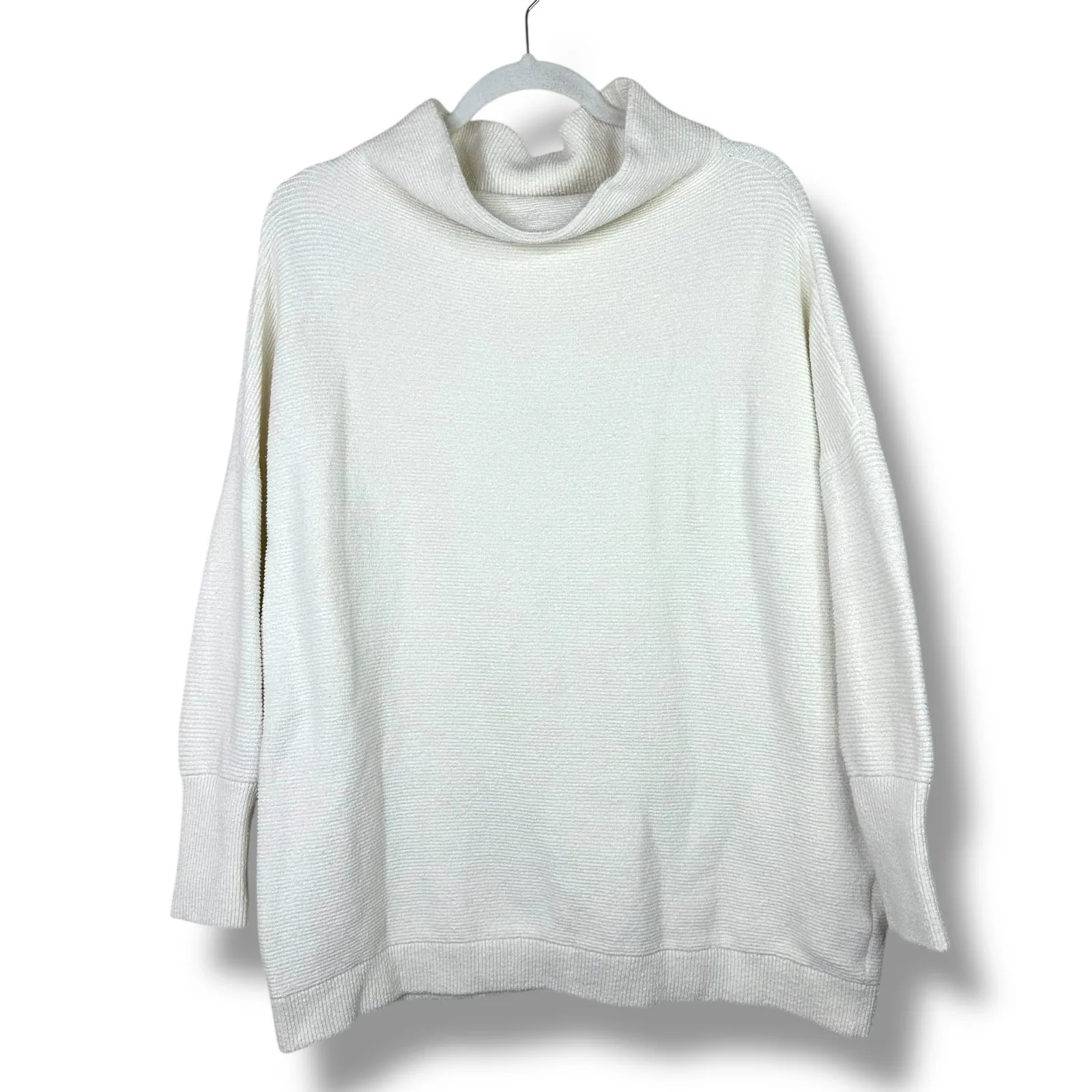 Free People NWOT Ottoman Slouchy Ecru Ivory Tunic Heavy Ribbed Sweater XS - Image 4