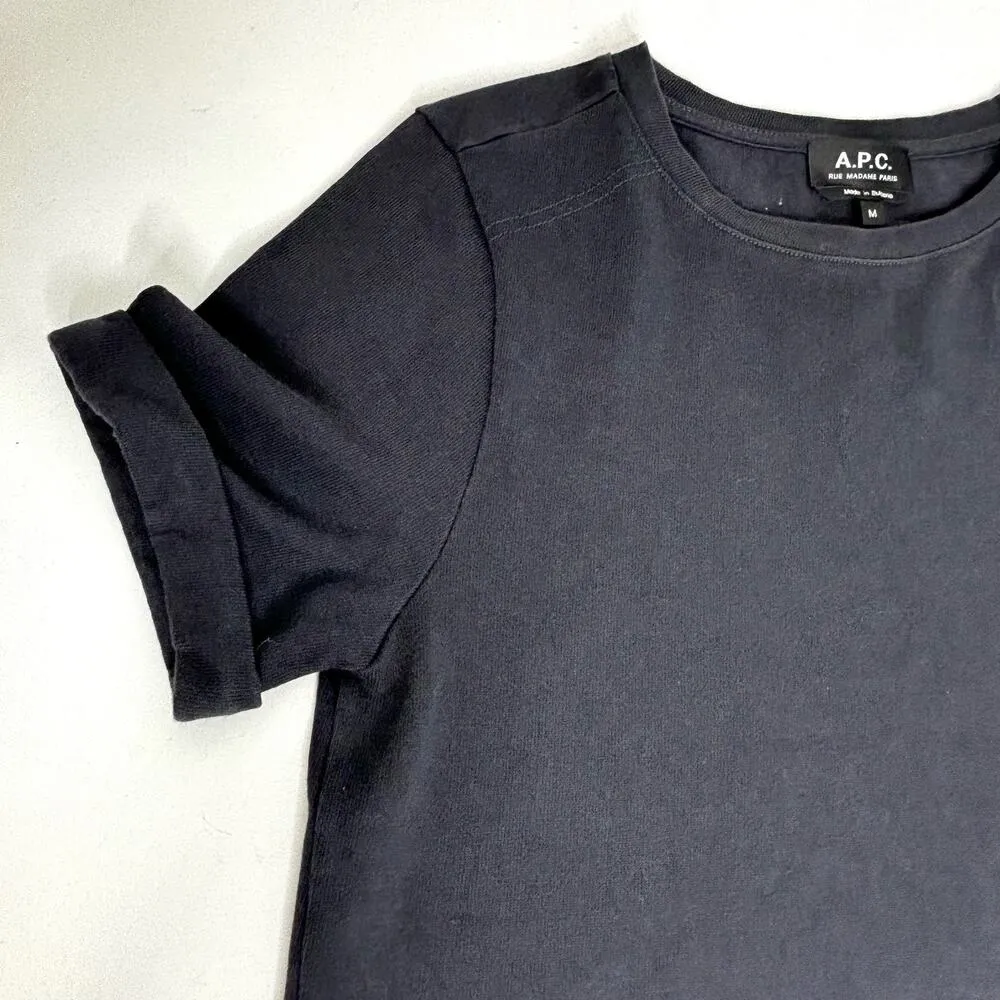 APC Short Sleeve Crew Neck Cotton Black T - Image 9