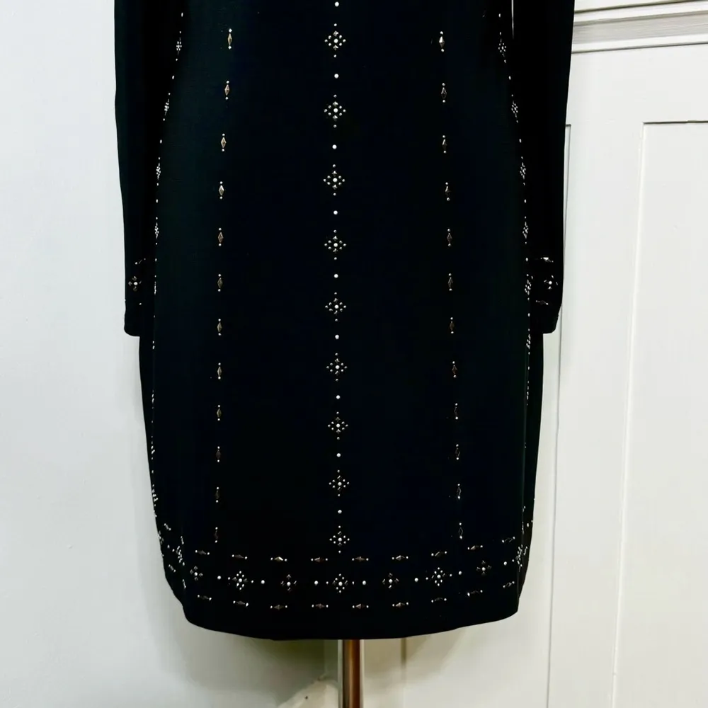 White House Black Market Cold Shoulder Sheath Dress Long Sleeve Size Small - Image 8