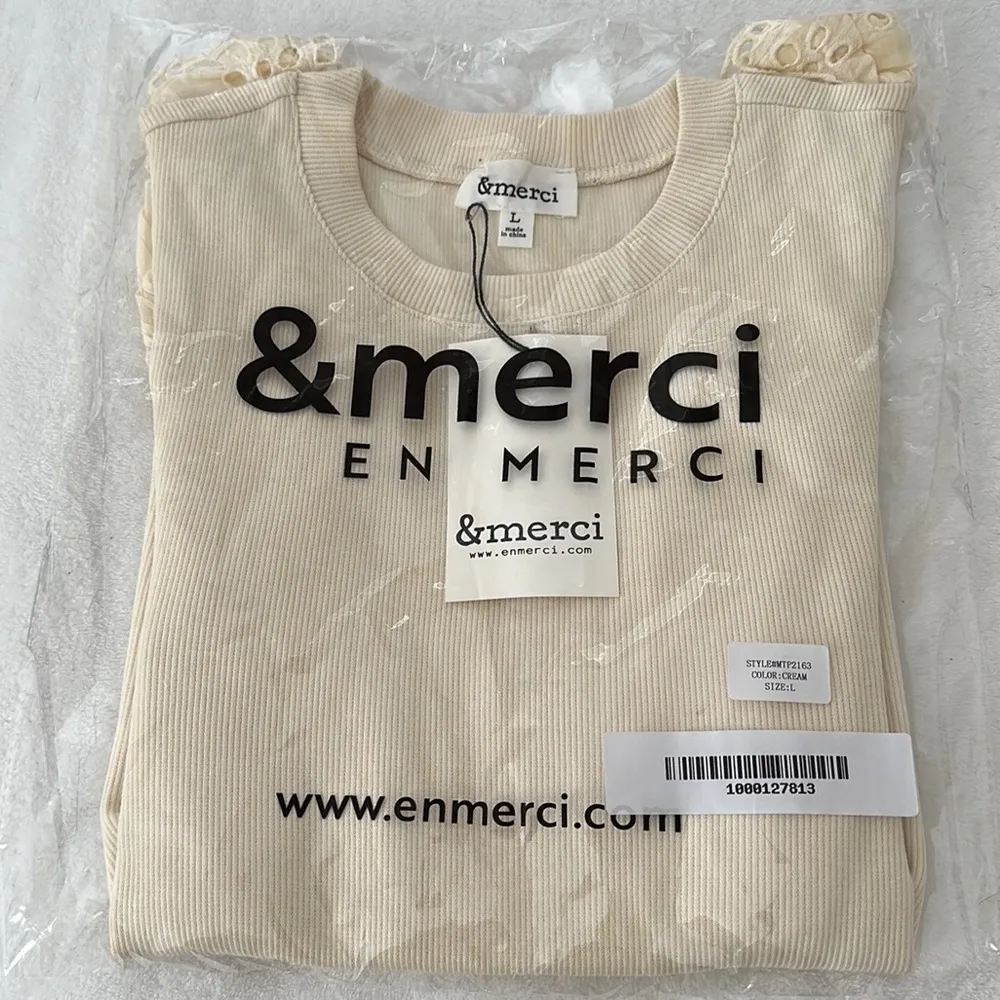 VICI | Something Special Ribbed Eyelet Flutter Sleeve Top - Image 4